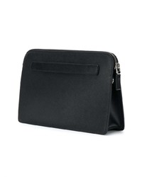 Pochette en cuir noire Prada