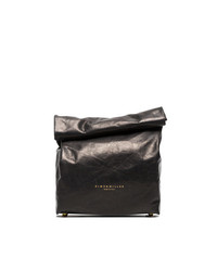 Pochette en cuir noire Simon Miller