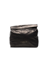 Pochette en cuir noire Simon Miller