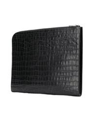 Pochette en cuir noire Alexander McQueen