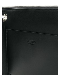 Pochette en cuir noire Jil Sander