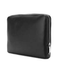 Pochette en cuir noire Jil Sander