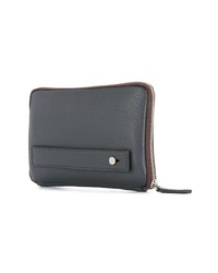 Pochette en cuir noire Cerruti 1881