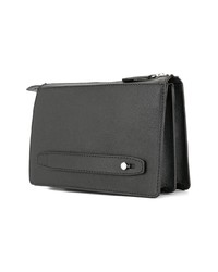 Pochette en cuir noire Cerruti 1881