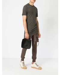 Pochette en cuir noire Rick Owens