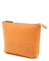 Pochette en cuir orange MSGM