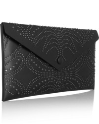 Pochette en cuir ornée noire Alaia