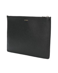 Pochette en cuir ornée noire Dolce & Gabbana