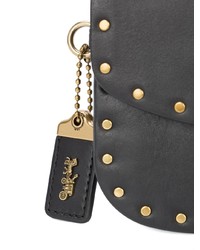 Pochette en cuir ornée noire Coach