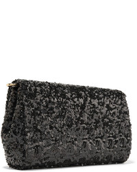 Pochette en cuir ornée noire Dolce & Gabbana