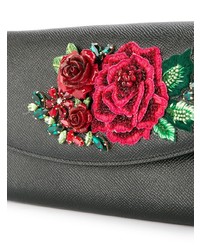 Pochette en cuir ornée noire Dolce & Gabbana