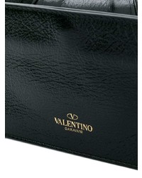 Pochette en cuir ornée noire Valentino