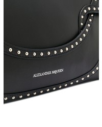Pochette en cuir ornée noire Alexander McQueen