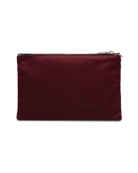 Pochette en cuir pourpre foncé Prada