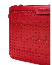 Pochette en cuir rouge Jimmy Choo