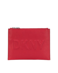 Pochette en cuir rouge DKNY