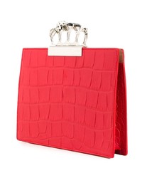 Pochette en cuir rouge Alexander McQueen