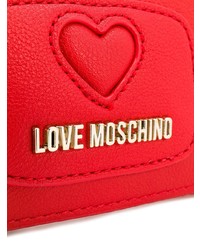 Pochette en cuir rouge Love Moschino