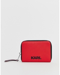 Pochette en cuir rouge Karl Lagerfeld