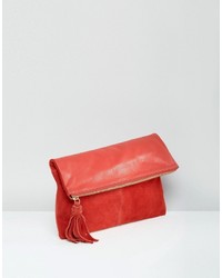 Pochette en cuir rouge Asos