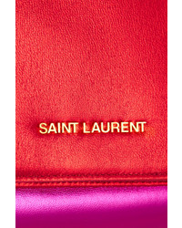 Pochette en cuir rouge Saint Laurent