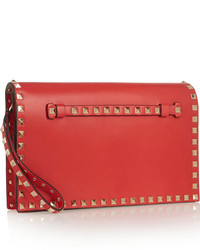 Pochette en cuir rouge Valentino