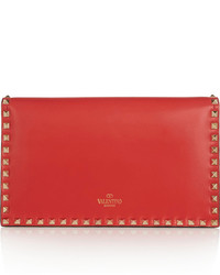 Pochette en cuir rouge Valentino