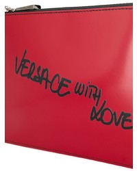 Pochette en cuir rouge Versace
