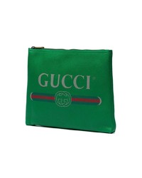 Pochette en cuir verte Gucci