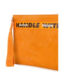 Pochette en daim orange Heron Preston