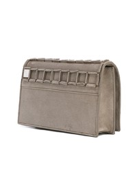 Pochette en daim ornée olive Tomasini