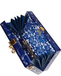 Pochette en dentelle bleu marine Dolce & Gabbana