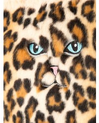 Pochette en fourrure imprimée léopard marron clair Vivetta
