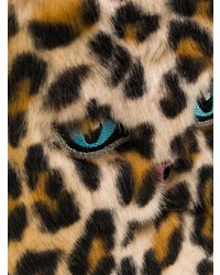 Pochette en fourrure imprimée léopard marron Vivetta