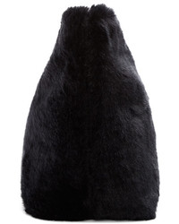 Pochette en fourrure noire Junya Watanabe