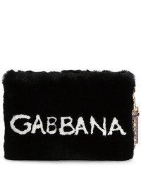 Pochette en fourrure noire Dolce & Gabbana