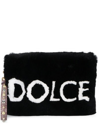 Pochette en fourrure noire Dolce & Gabbana