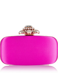 Pochette en satin fuchsia Oscar de la Renta