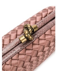 Pochette en satin rose Bottega Veneta