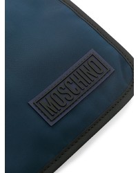Pochette en toile bleu marine Moschino