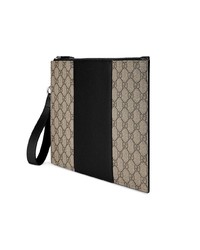 Pochette en toile imprimée marron clair Gucci