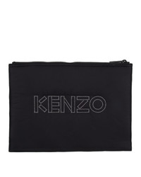 Pochette en toile imprimée noire Kenzo