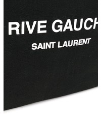 Pochette en toile imprimée noire Saint Laurent