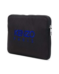 Pochette en toile imprimée noire Kenzo