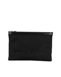 Pochette en toile noire Dolce & Gabbana