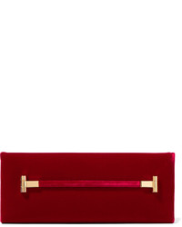 Pochette en velours rouge Tom Ford