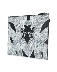 Pochette imprimée blanche et noire Versace