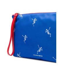 Pochette imprimée bleue Alexander McQueen