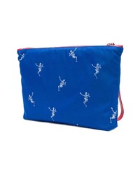 Pochette imprimée bleue Alexander McQueen