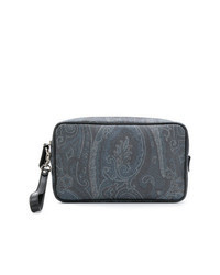 Pochette imprimée cachemire bleue